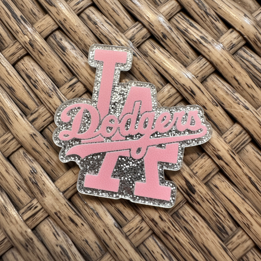 Pink LA Dodger Acrylic Flatback Craft Embellishment