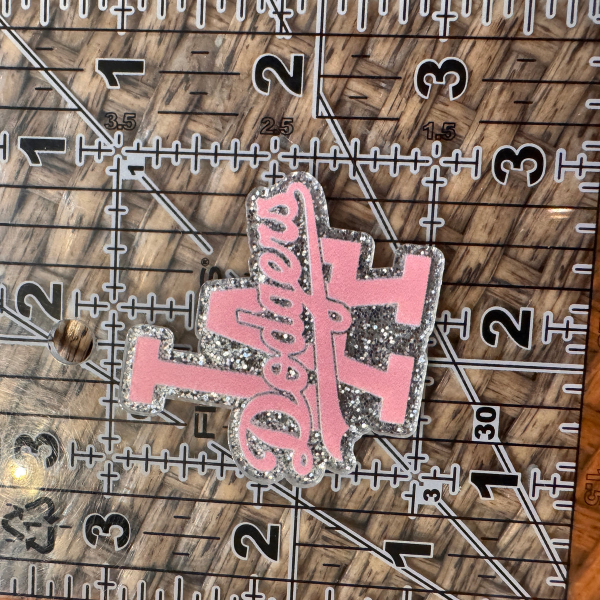 Acrylic Flatback Craft Embellishment Pink Dodgers