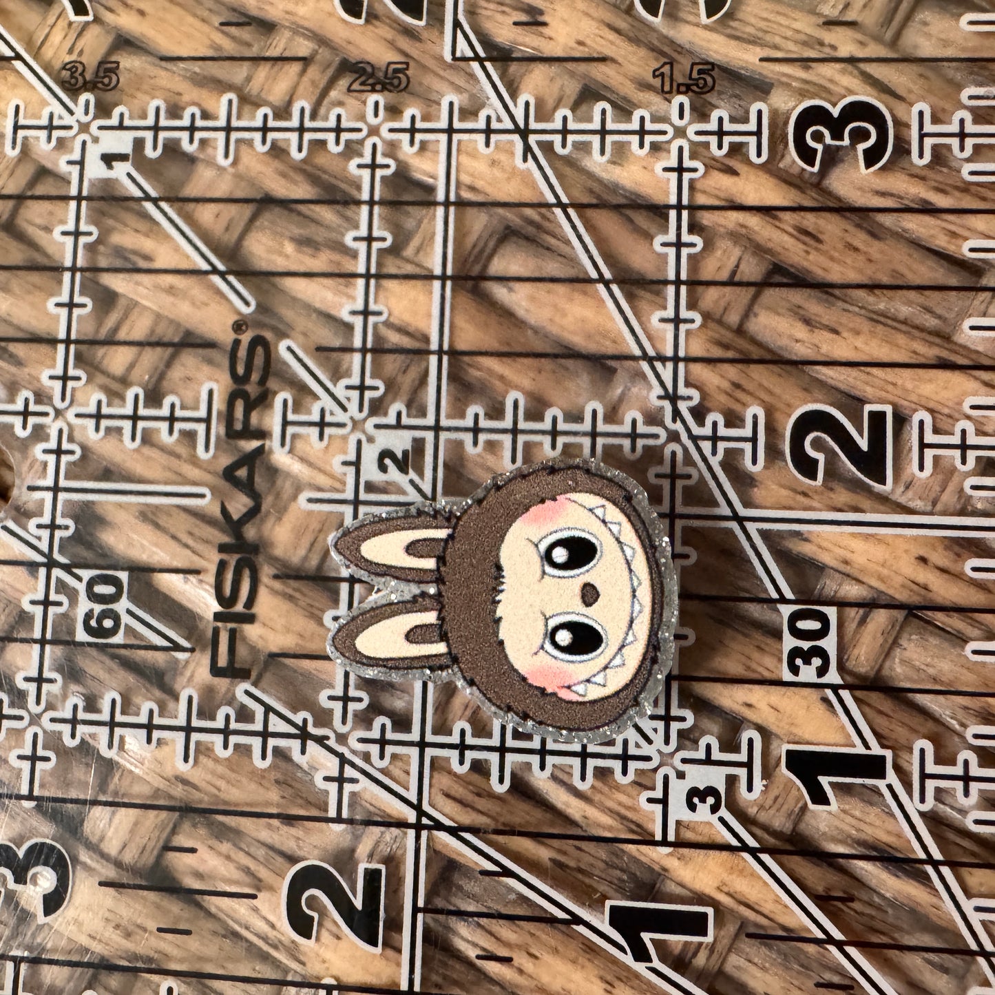 Small Acrylic Focal Bead Set of Two brown bubu head – Double-Sided Image Charms for Beadable Pens, Badge Reels, Keychains, Jewelry, Junk Cases