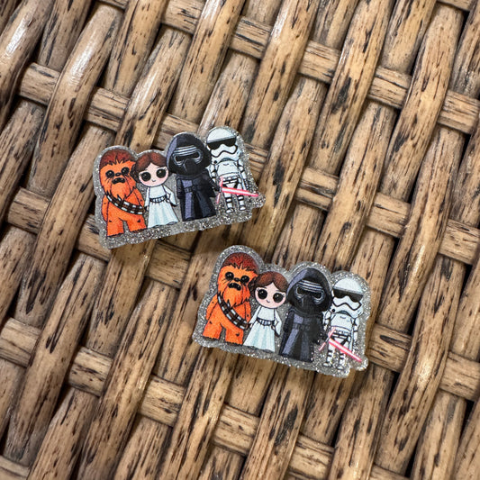 Small Acrylic Focal Bead Set of Two Starwars – Double-Sided Image Charms for Beadable Pens, Badge Reels, Keychains, Jewelry, Junk Cases
