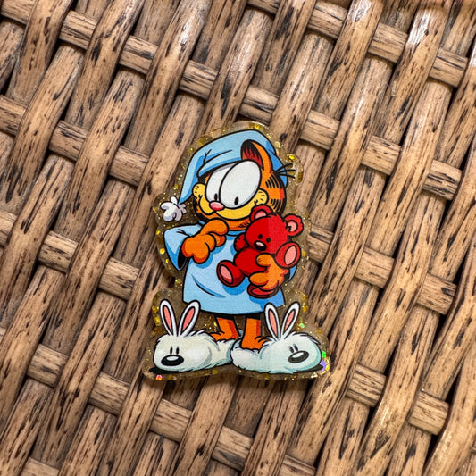 Garfield in Pj's Acrylic Flatback,  Planar, Cabochon, Single Pc.