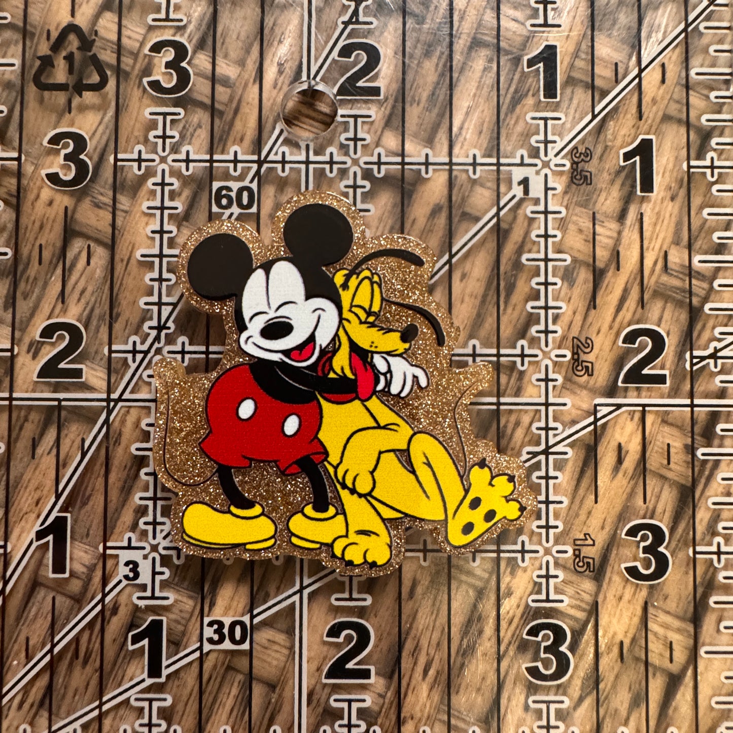 Mickey and  Pluto Acrylic Flatback,  Planar, Cabochon, Single Pc.