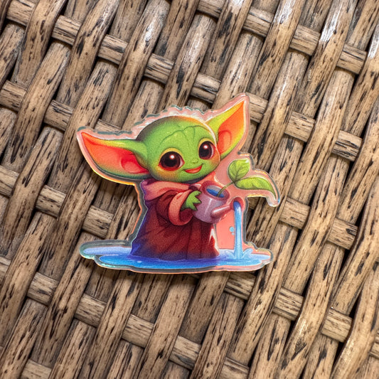Star Wars Yoda Acrylic Flatback,  Planar, Cabochon, Single Pc.