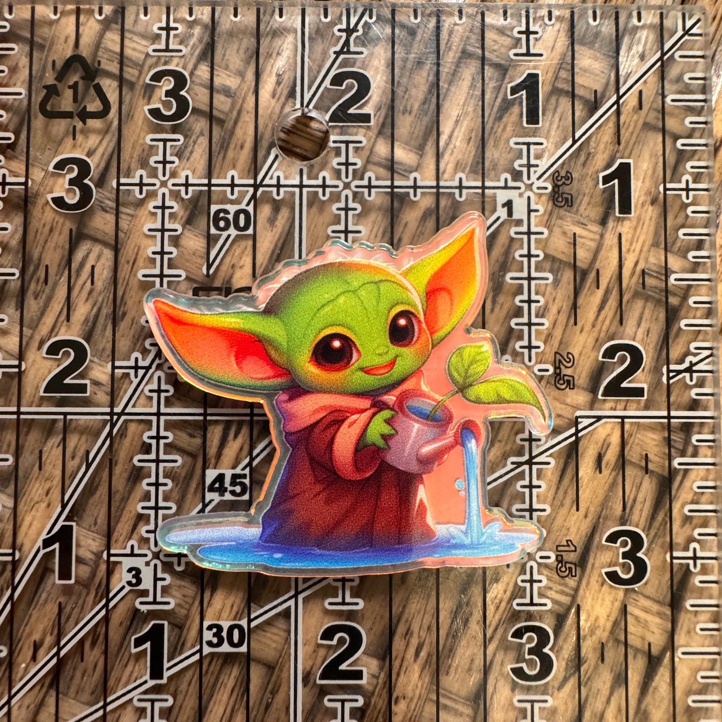 Star Wars Yoda Acrylic Flatback,  Planar, Cabochon, Single Pc.