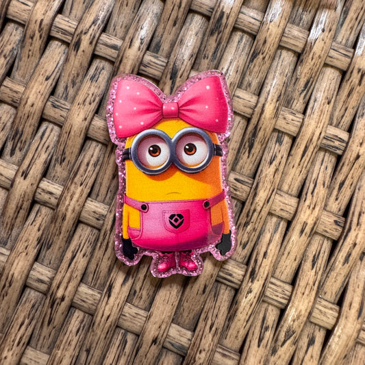 Minion Girl Acrylic Flatback,  Planar, Cabochon, Single Pc.
