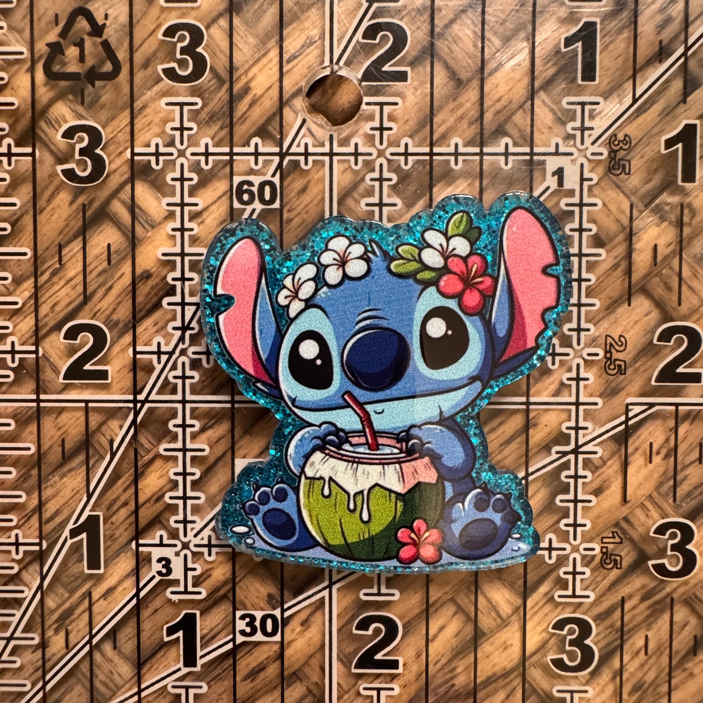 Stitch Acrylic Flatback,  Planar, Cabochon, Single Pc.