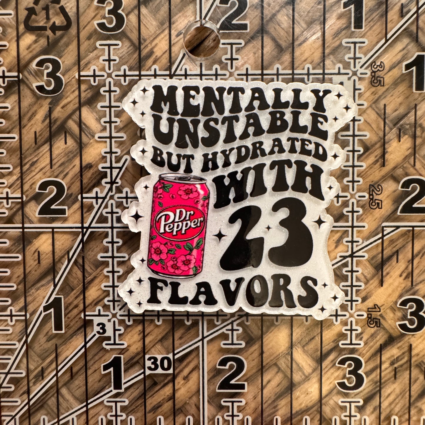 Humor Dr Pepper Team Acrylic Flatback,  Planar, Cabochon, Single Pc.