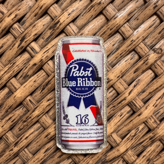 Pabst Blue Ribbon Beer Acrylic Flatback,  Planar, Cabochon, Single Pc.