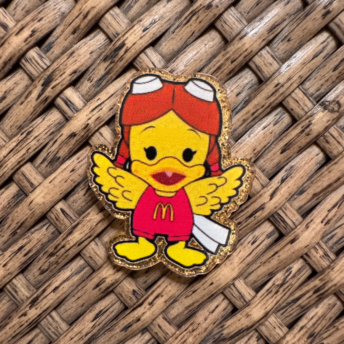 Mc Donalds Little Chicken Nugget Acrylic Flatback,  Planar, Cabochon, Single Pc.