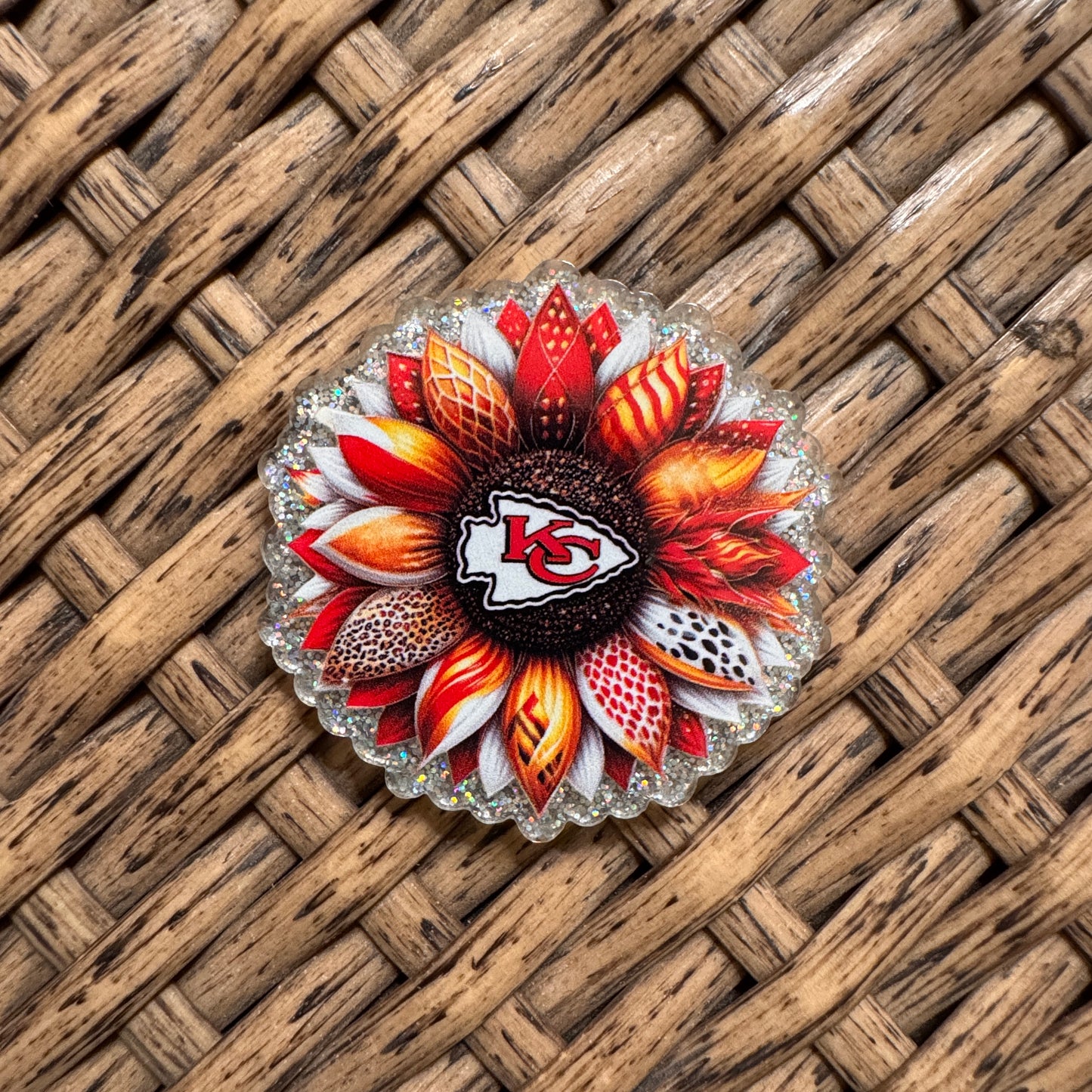 Kansas City Football Acrylic Flatback,  Planar, Cabochon, Single Pc.