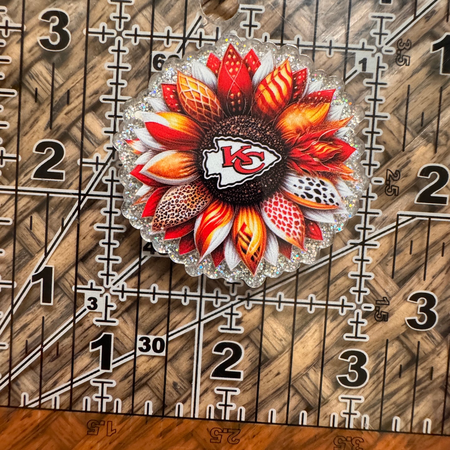 Kansas City Football Acrylic Flatback,  Planar, Cabochon, Single Pc.