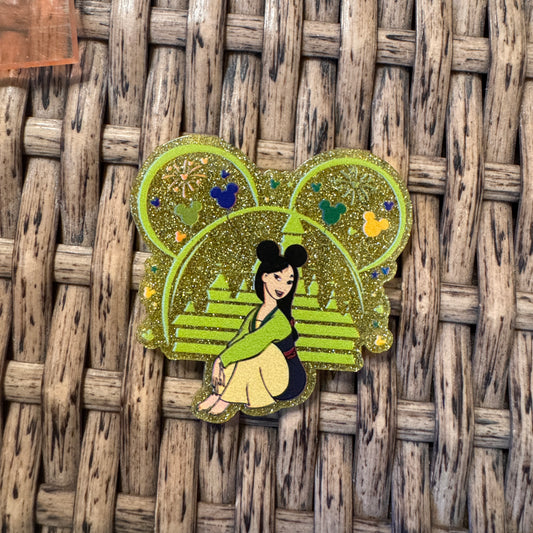 Mulan Disney  Acrylic Flatback,  Planar, Cabochon, Single Pc.