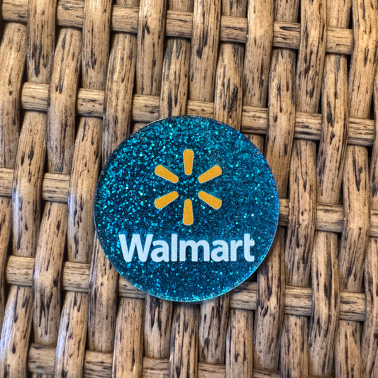 Walmart Circle  Acrylic Flatback,  Planar, Cabochon, Single Pc.