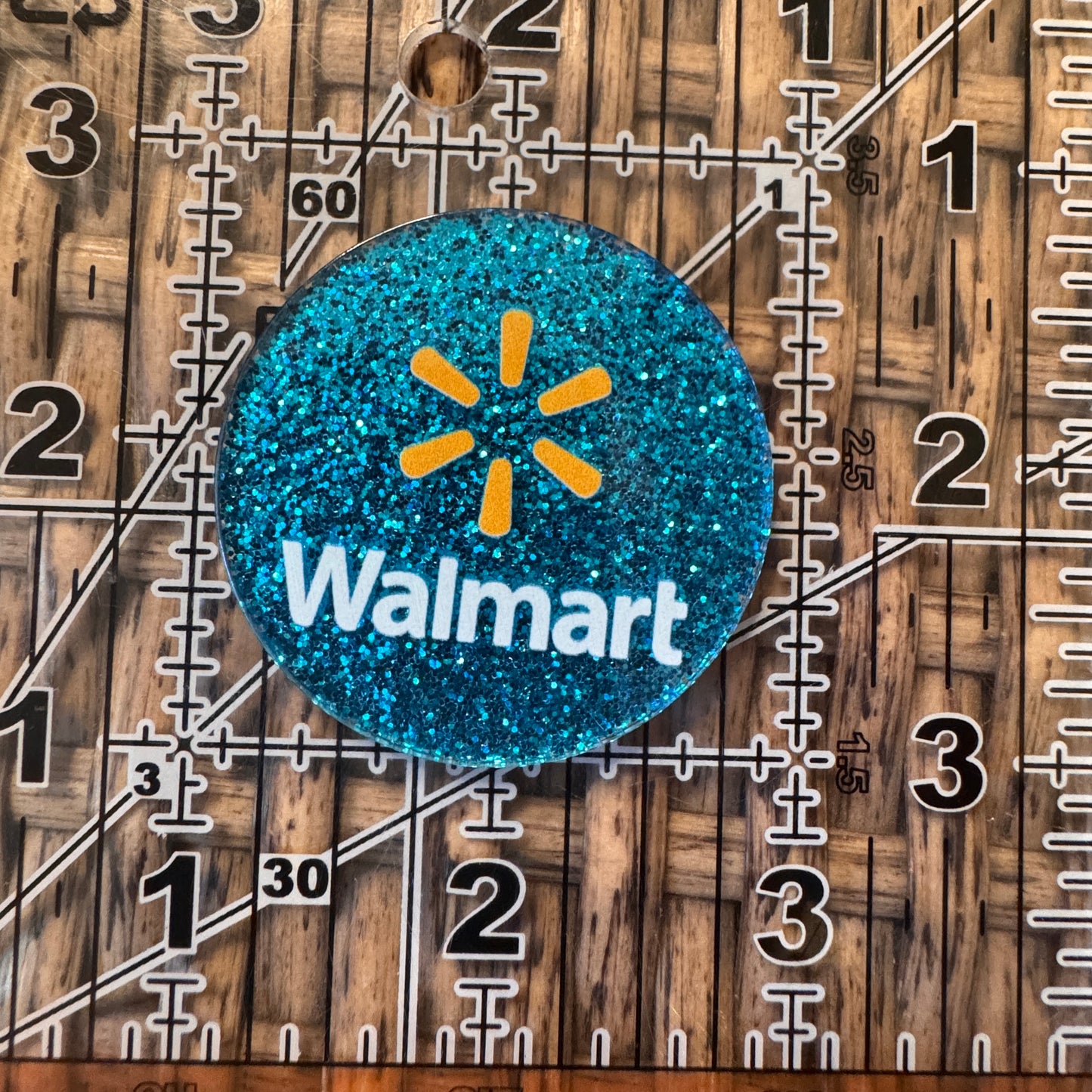 Walmart Circle  Acrylic Flatback,  Planar, Cabochon, Single Pc.