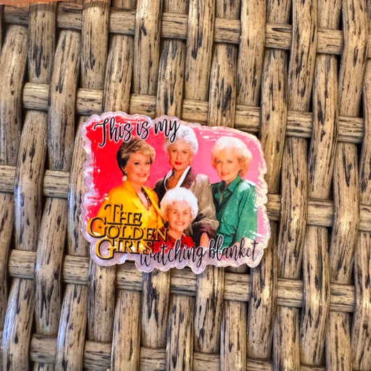 Golden Girls Acrylic Flatback,  Planar, Cabochon, Single Pc.