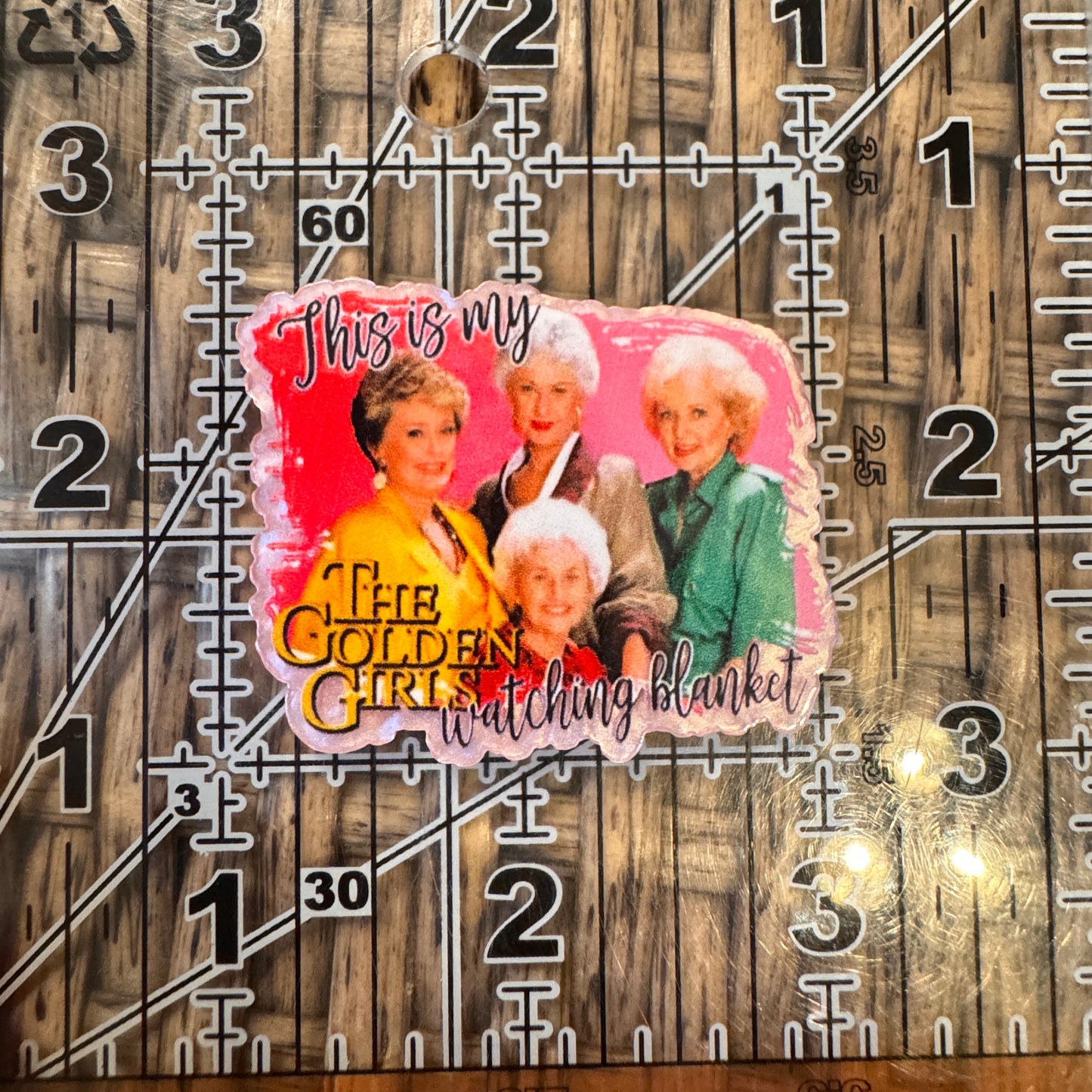 Golden Girls Acrylic Flatback,  Planar, Cabochon, Single Pc.