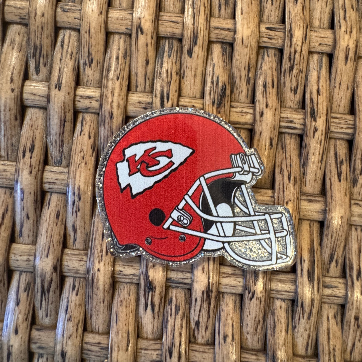 Kc Chiefs Helmet Flatback,  Planar, Cabochon, Single Pc.