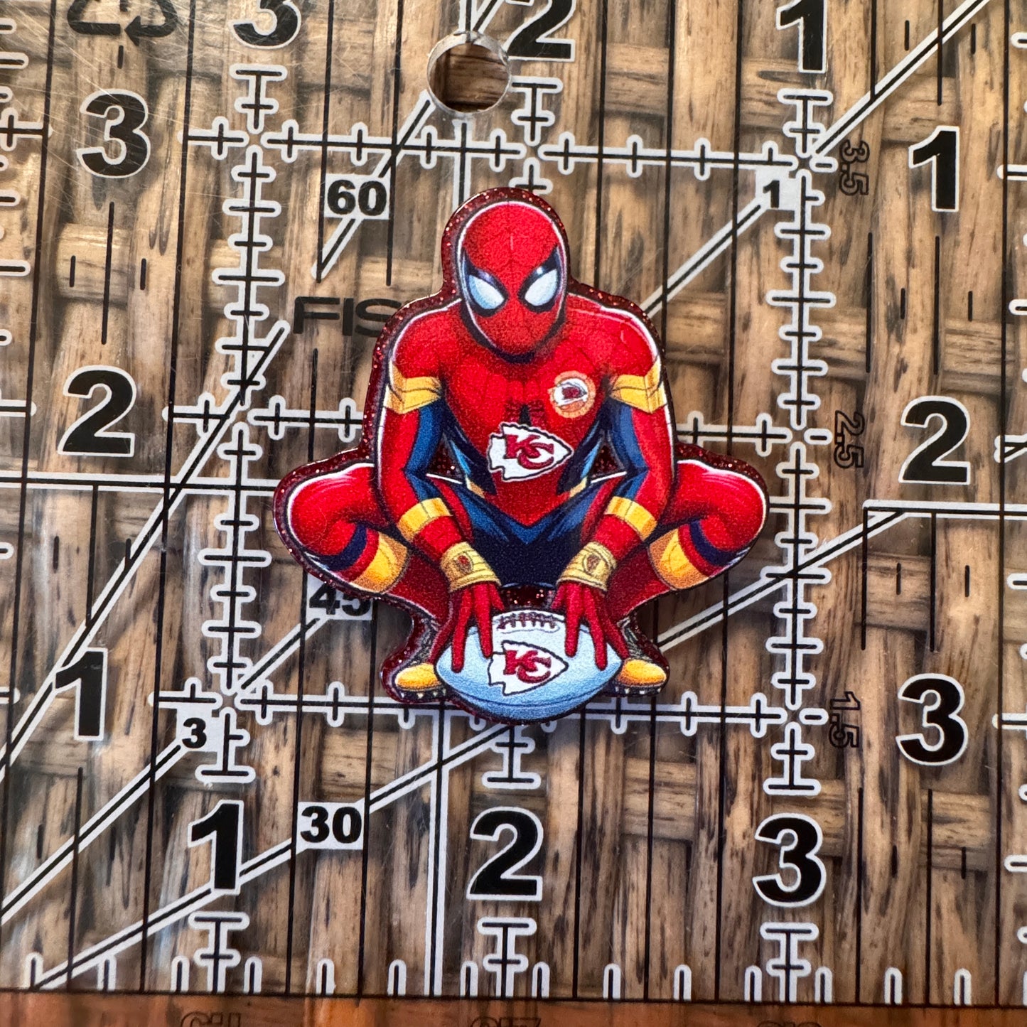 Spiderman Kansas City Chief Flatback,  Planar, Cabochon, Single Pc.