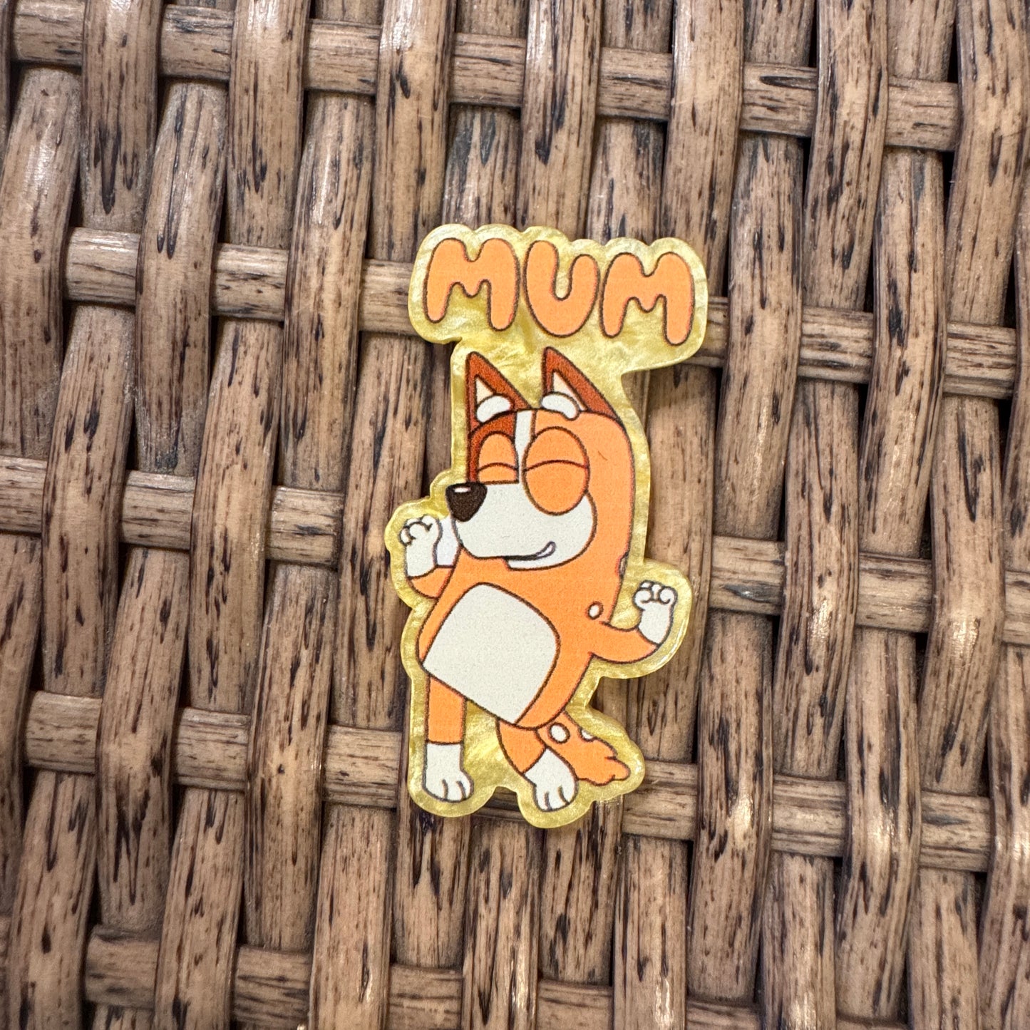 Bluey's Mum  Acrylic Flatback,  Planar, Cabochon, Single Pc.