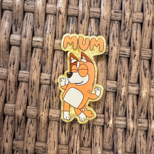 Bluey's Mum  Acrylic Flatback,  Planar, Cabochon, Single Pc.