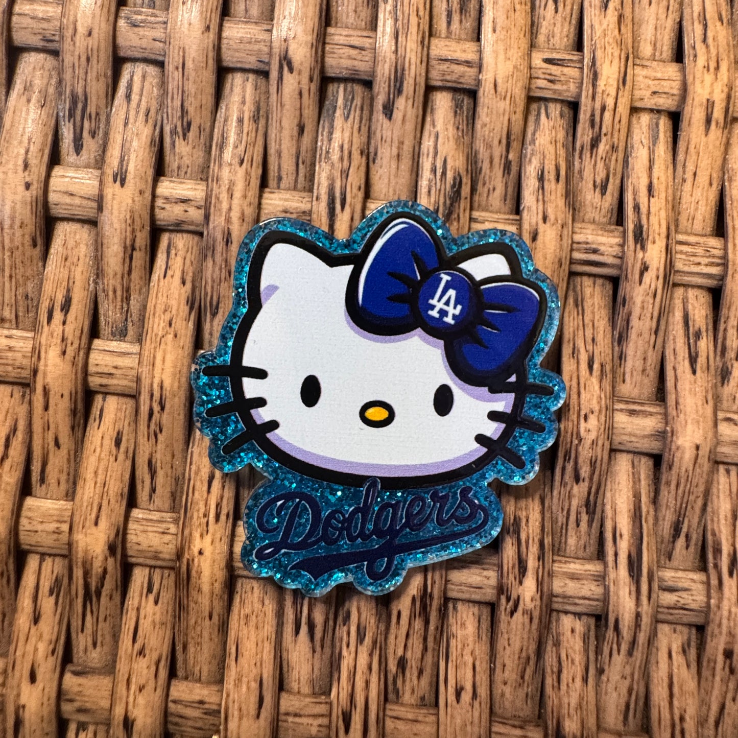 Hello Kitty LA Dodgers Acrylic Flatback,  Planar, Cabochon, Single Pc.