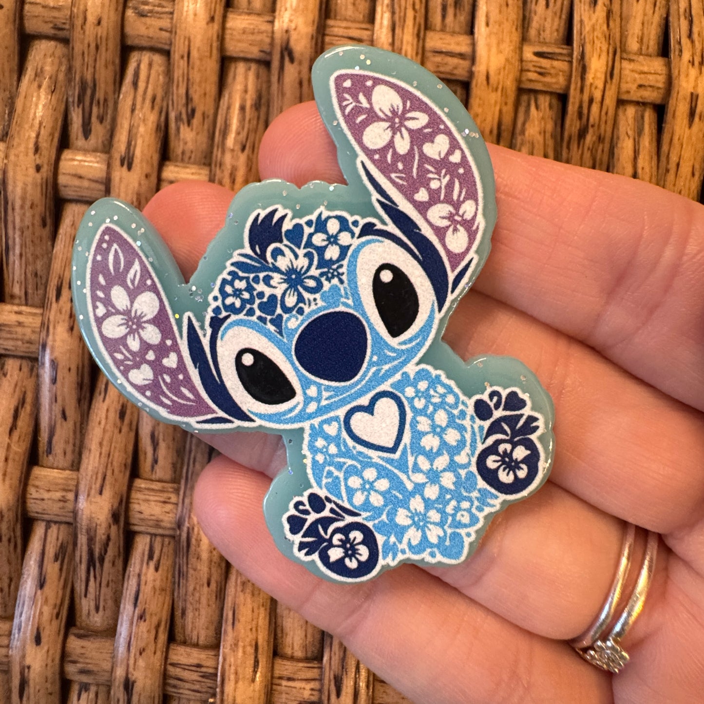 Stitch Acrylic Flatback,  Planar, Cabochon, Single Pc.