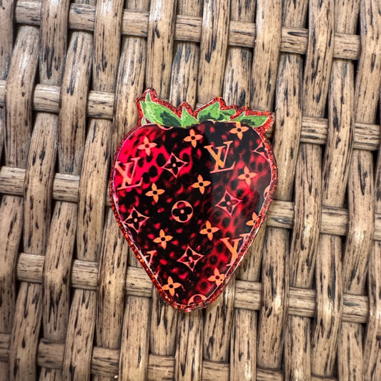 LV Strawberry Acrylic Flatback,  Planar, Cabochon, Single Pc.