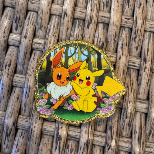 Pokemon and friend Acrylic Flatback,  Planar, Cabochon, Single Pc.