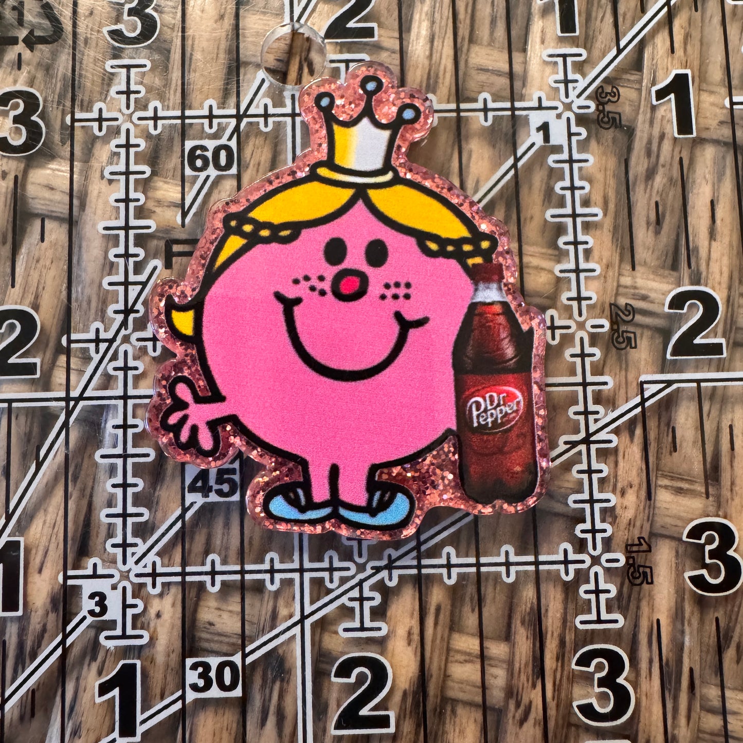 Litte Miss and Dr Pepper Acrylic Flatback,  Planar, Cabochon, Single Pc.