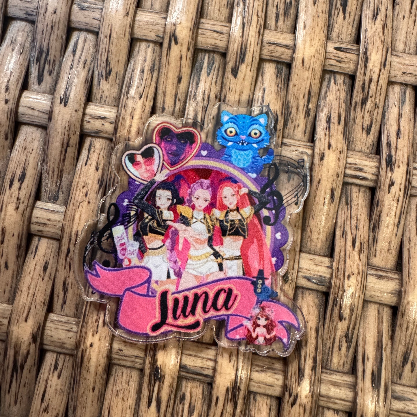 Luna K Pop Acrylic Flatback,  Planar, Cabochon, Single Pc.