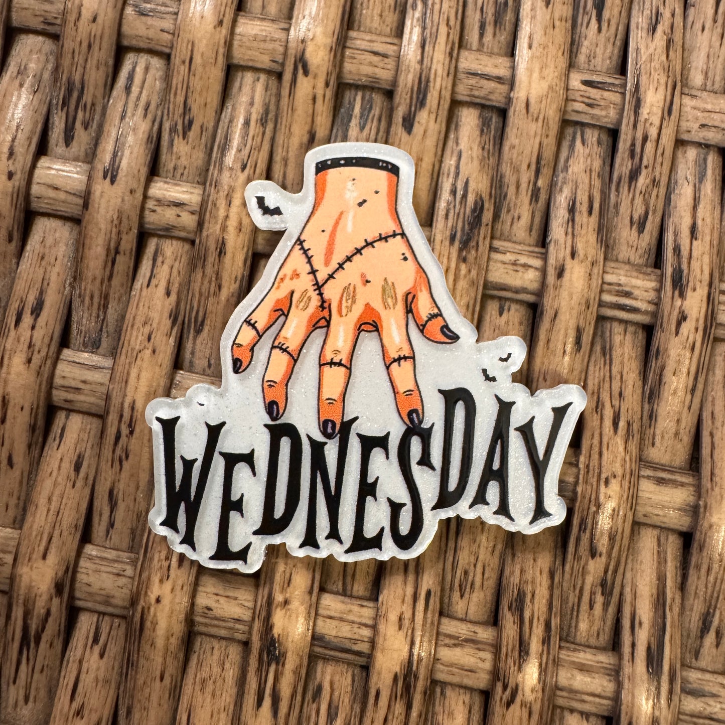 Wednesday Acrylic Flatback,  Planar, Cabochon, Single Pc.