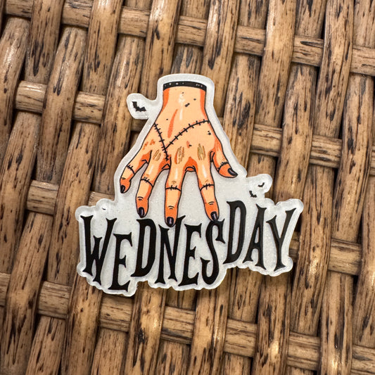 Wednesday Acrylic Flatback,  Planar, Cabochon, Single Pc.