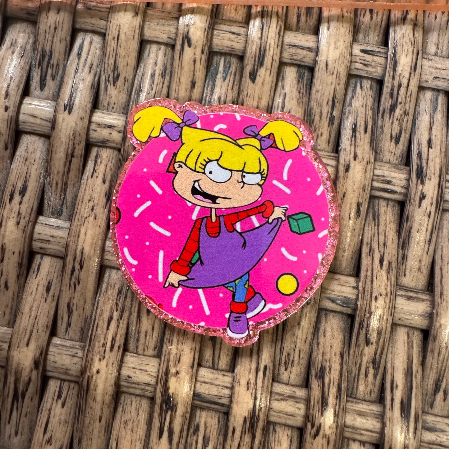 Angelica from Rugrats Acrylic Flatback,  Planar, Cabochon, Single Pc.