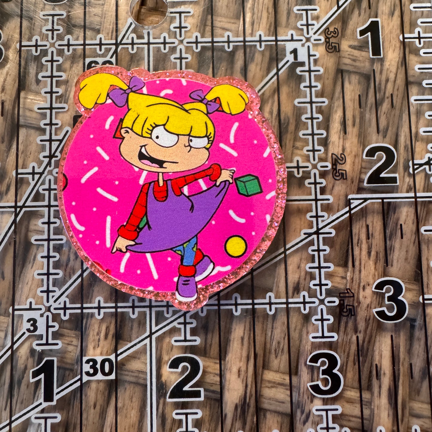 Angelica from Rugrats Acrylic Flatback,  Planar, Cabochon, Single Pc.
