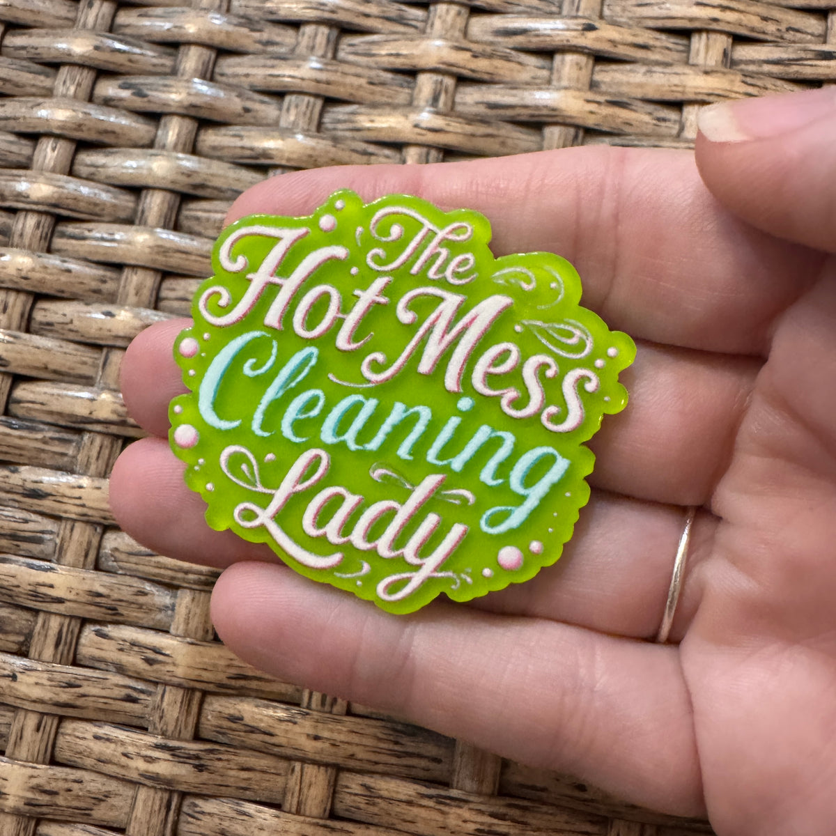 Acrylic Flatback Craft Embellishment Cleaning Lady