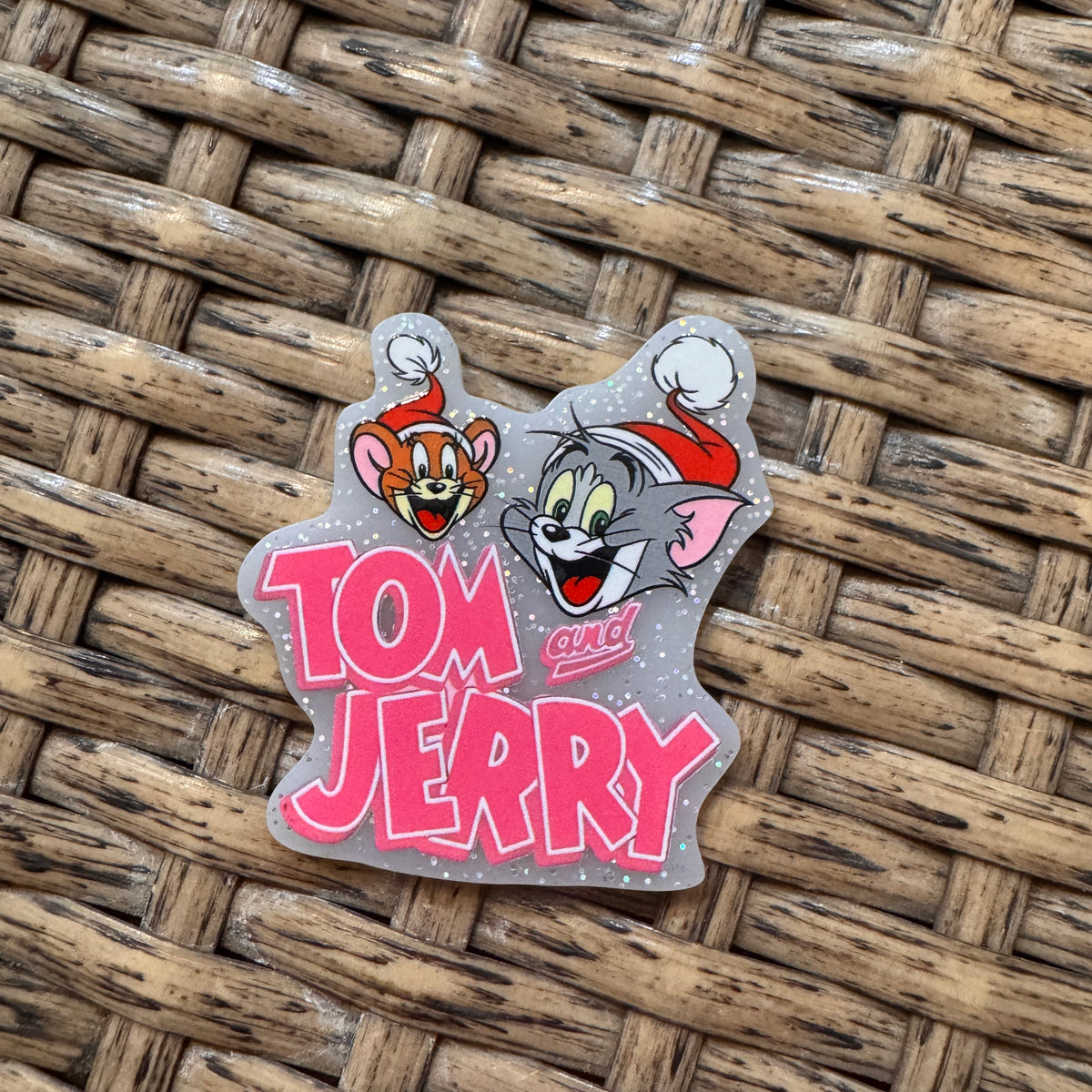 Acrylic Flatback Craft Embellishment Character Tom and Jerry Christmas