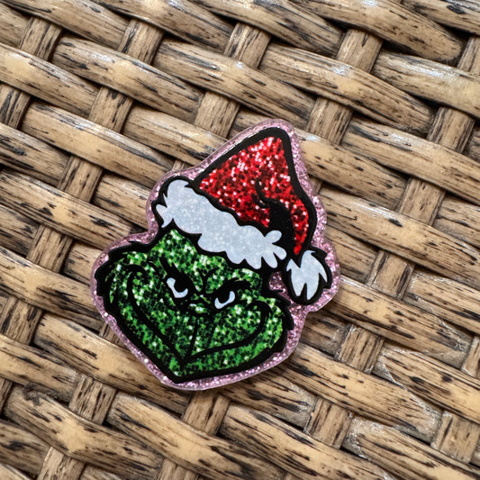 Acrylic Flatback Craft Embellishment Character Grinch Head