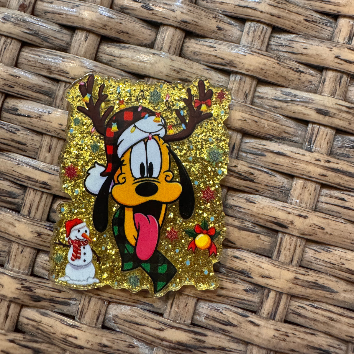 Acrylic Flatback Craft Embellishment Character Pluto Christmas
