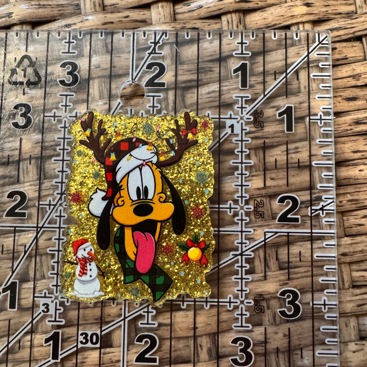 Acrylic Flatback Craft Embellishment Character Pluto Christmas
