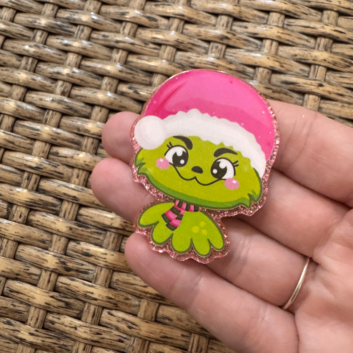 Acrylic Flatback Craft Embellishment Character Grinch Christmas