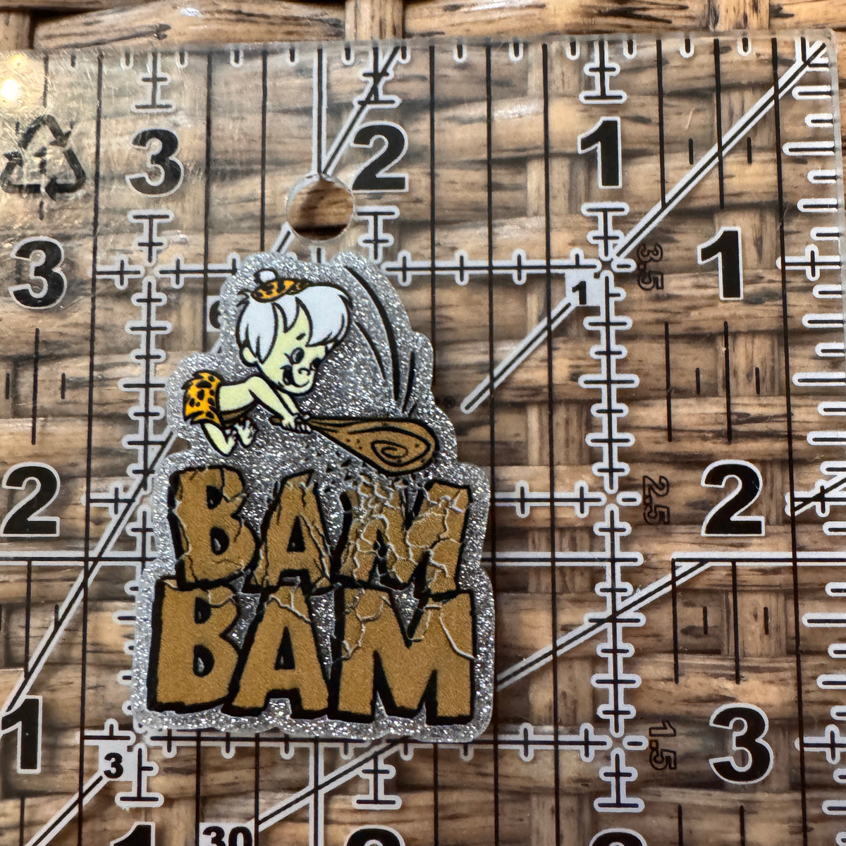 Acrylic Flatback Craft Embellishment Crazy Bam Bam Flinstones