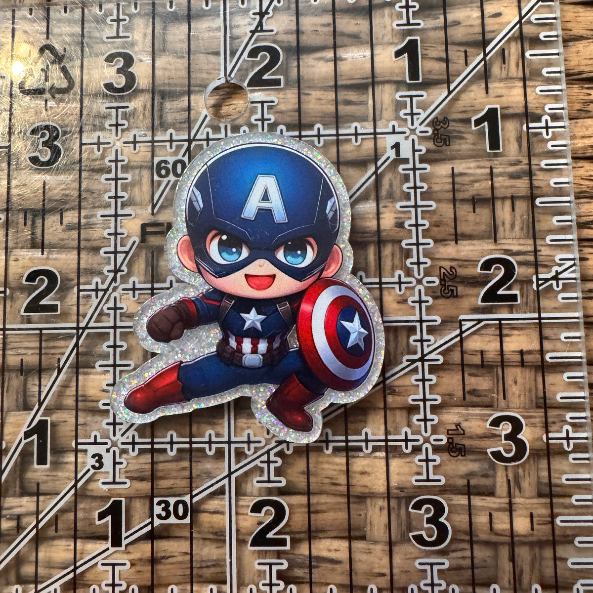 Acrylic Flatback Craft Embellishment Captain America