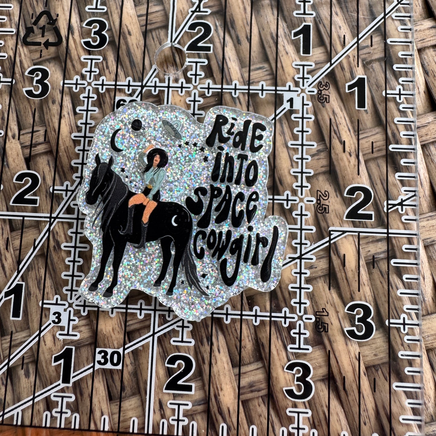 Ride Into Space Cowgirl Flatback, Single Pc.