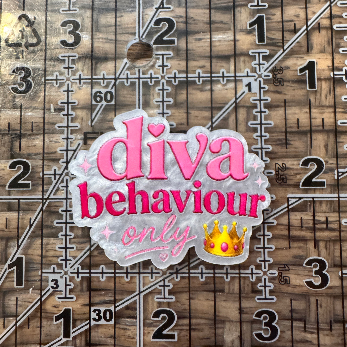 Acrylic Flatback Craft Embellishment DIVA BEHAVIOR
