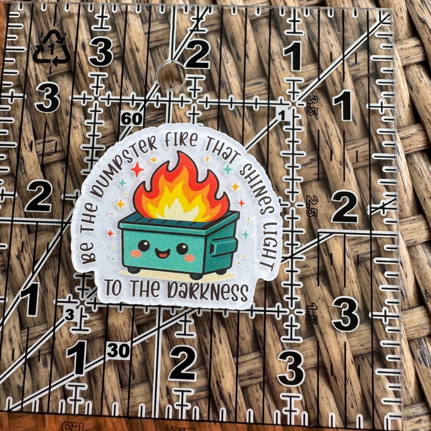 Dumpster Fire Glitter Flatback, Cheetah Print, Heart, Single Pc.