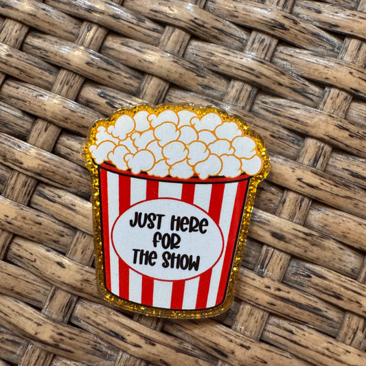 Acrylic Flatback Craft Embellishment POPCORN Here for the show