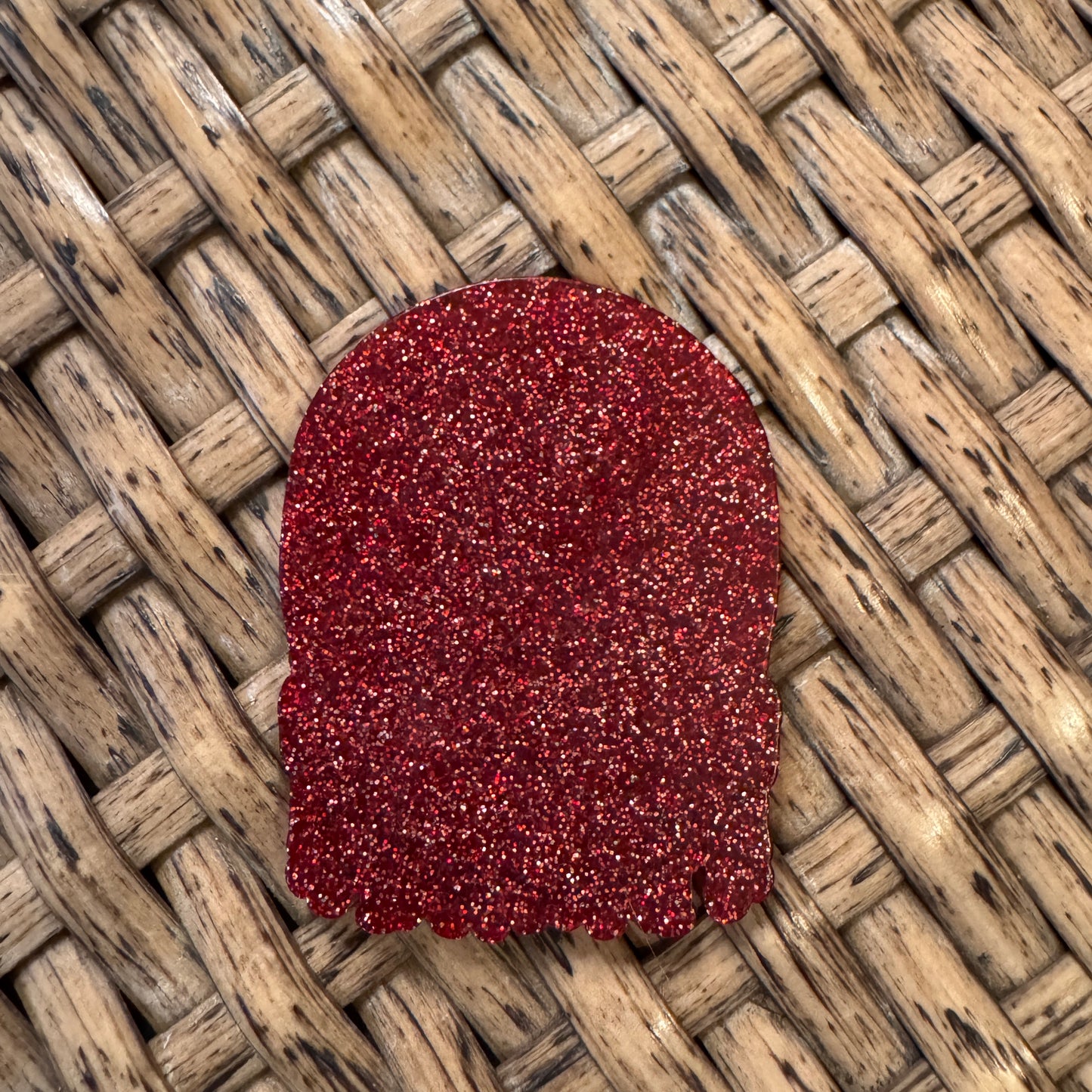 KC Chiefs Skull Acrylic Flatback,  Planar, Cabochon, Single Pc. Faded words