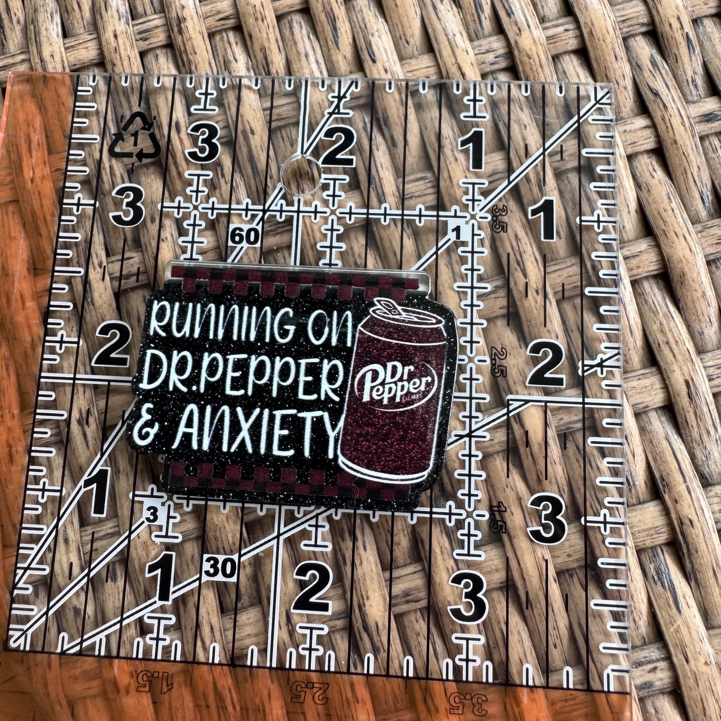 Running On Dr Pepper and Anxiety Glitter Flatback, Cheetah Print, Heart, Single Pc.