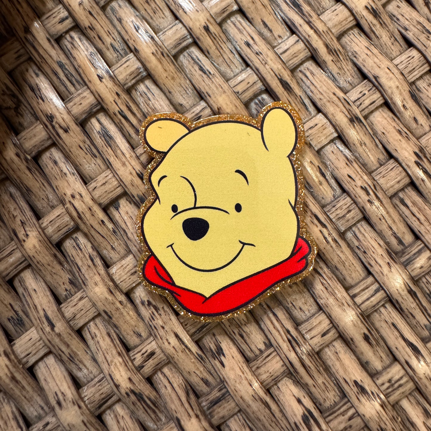 Pooh Head Acrylic Flatback,  Planar, Cabochon, Single Pc.
