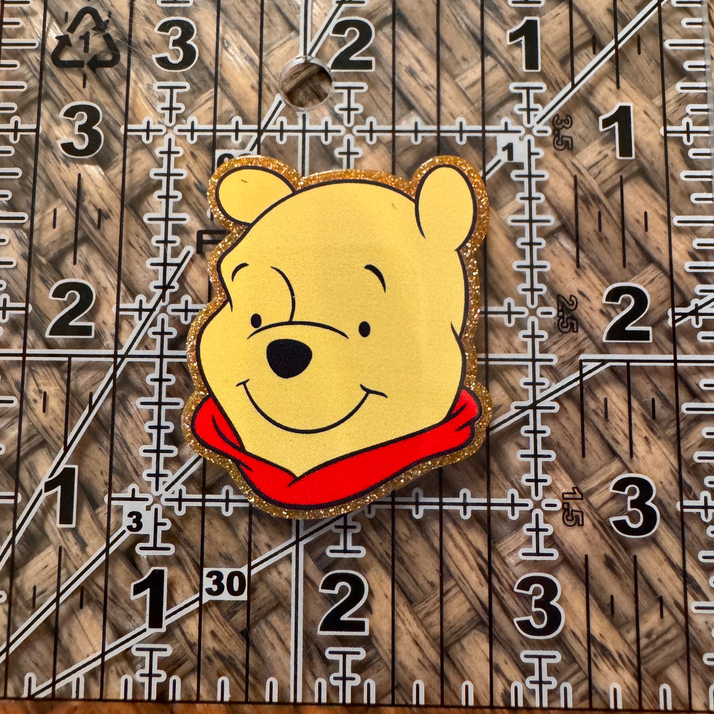 Pooh Head Acrylic Flatback,  Planar, Cabochon, Single Pc.